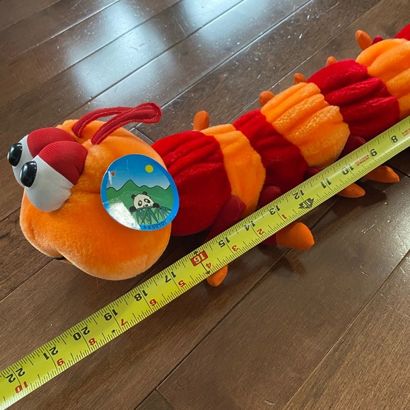 Peek A Boo Toys Caterpillar Plush Orange & Red Centipede Stuffed Animal - Picture 7 of 10
